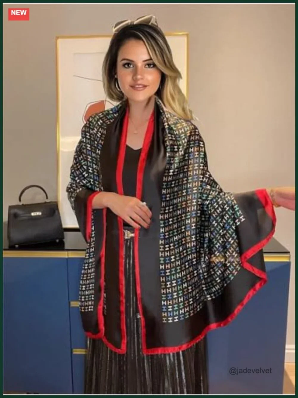 Silk Feel Scarf Long Shawl Wrap Women Satin Fashion Scarf Luxury Vacation